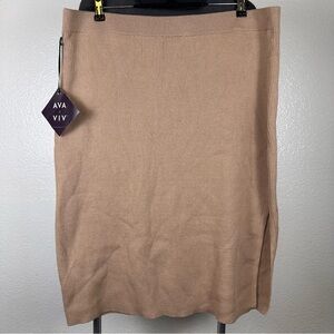 Ava & Viv Beige Pencil Skirt‎